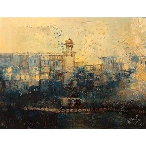 A. Q. Arif, 14 x 18 Inch, Oil On Board, Citiscape Painting, AC-AQ-614